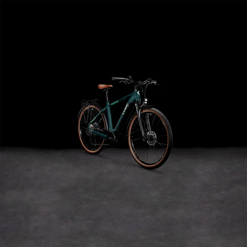 Cube Touring Hybrid One 625 Electric Bike in Dark Green-6